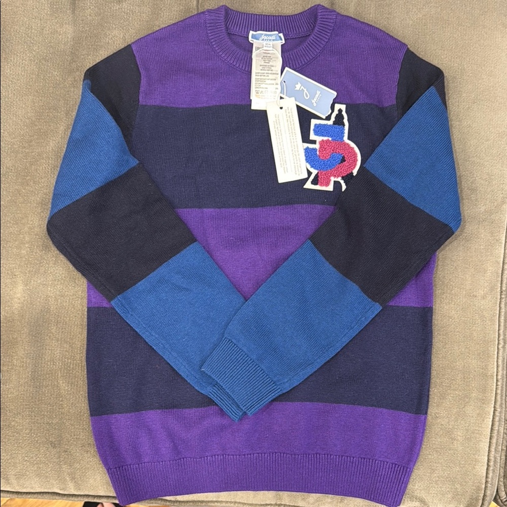 Jacadi Geometric Purple and Blue Sweater